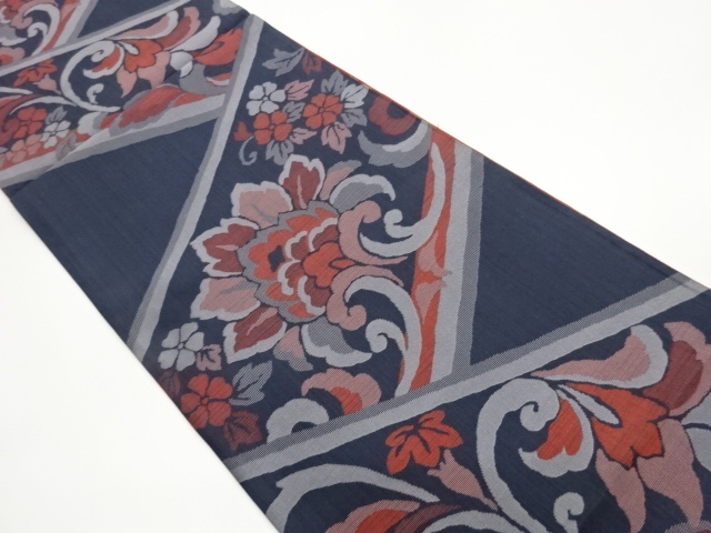 JAPANESE FUKURO OBI / WOVEN FLOWER ARABESQUE